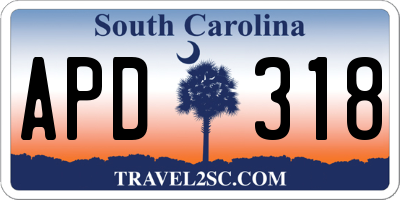 SC license plate APD318