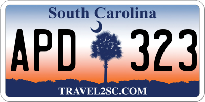 SC license plate APD323