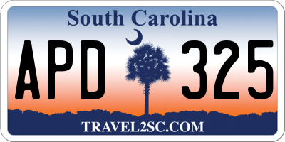 SC license plate APD325