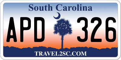 SC license plate APD326