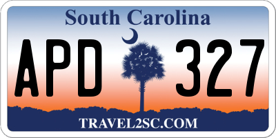 SC license plate APD327