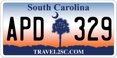 SC license plate APD329