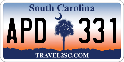 SC license plate APD331