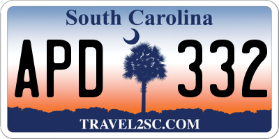 SC license plate APD332