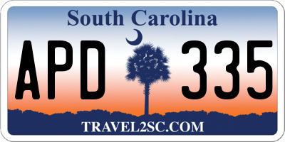 SC license plate APD335