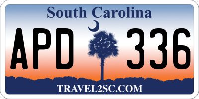 SC license plate APD336