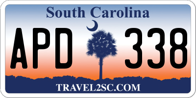 SC license plate APD338