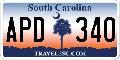 SC license plate APD340