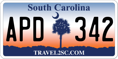 SC license plate APD342