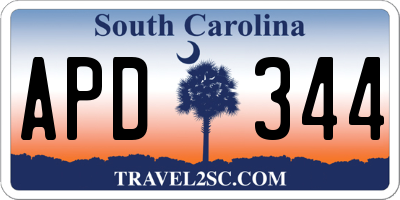 SC license plate APD344