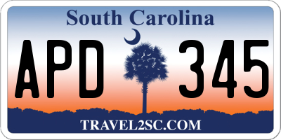 SC license plate APD345
