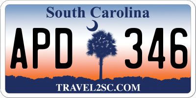 SC license plate APD346