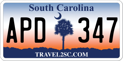 SC license plate APD347