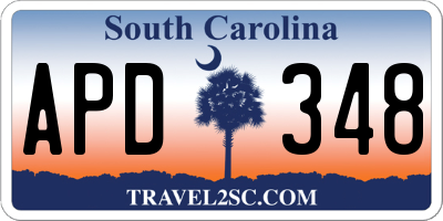 SC license plate APD348