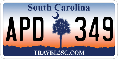 SC license plate APD349
