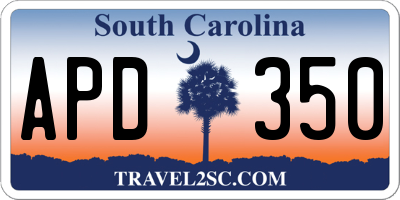 SC license plate APD350