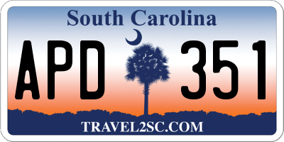 SC license plate APD351