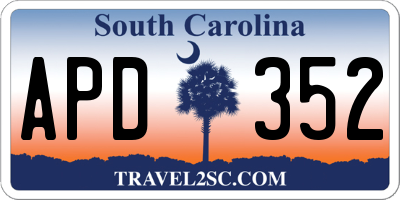 SC license plate APD352