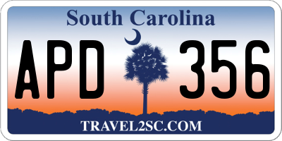 SC license plate APD356