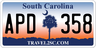 SC license plate APD358