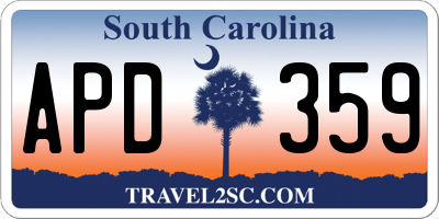 SC license plate APD359