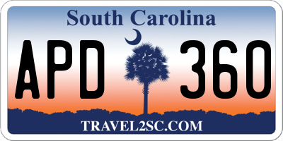 SC license plate APD360