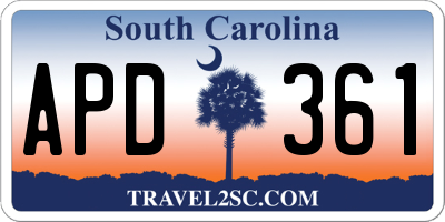 SC license plate APD361
