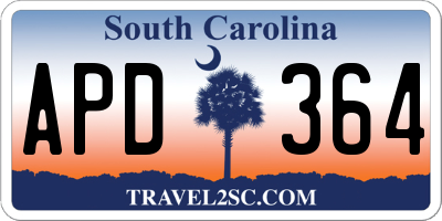 SC license plate APD364