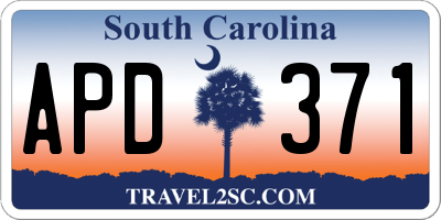 SC license plate APD371