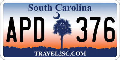 SC license plate APD376