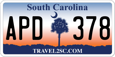 SC license plate APD378