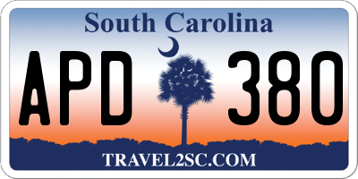 SC license plate APD380