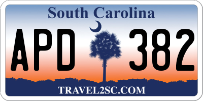 SC license plate APD382
