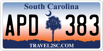 SC license plate APD383
