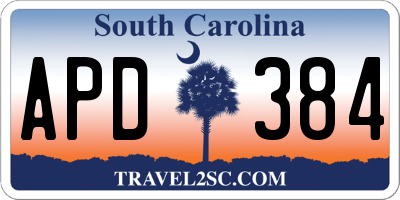 SC license plate APD384