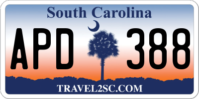 SC license plate APD388