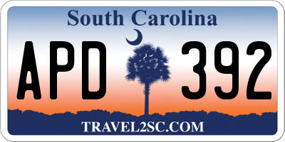 SC license plate APD392