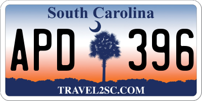 SC license plate APD396