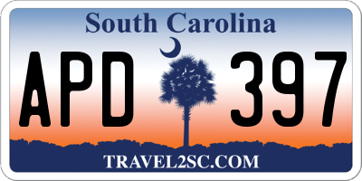 SC license plate APD397