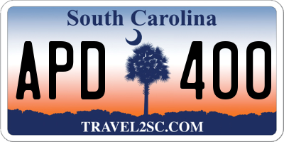 SC license plate APD400