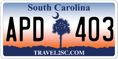 SC license plate APD403
