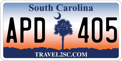 SC license plate APD405