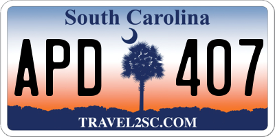 SC license plate APD407