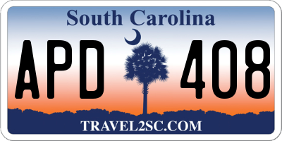 SC license plate APD408