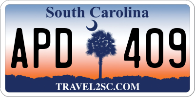 SC license plate APD409