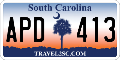 SC license plate APD413
