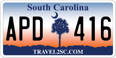 SC license plate APD416