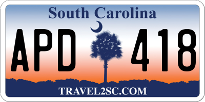 SC license plate APD418