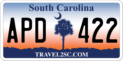 SC license plate APD422