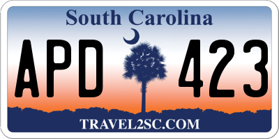 SC license plate APD423